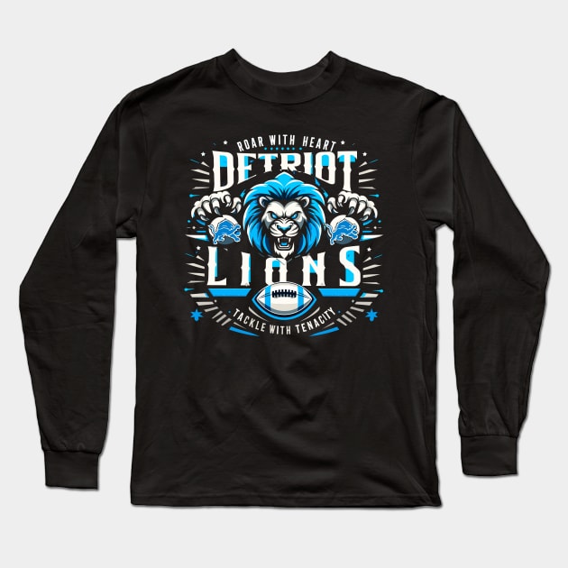 detriot lions Long Sleeve T-Shirt by AOAOCreation